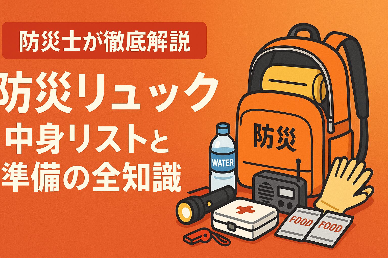 【防災士が徹底解説】本当に役立つ！防災リュックの中身リストと準備の全知識